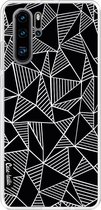 Casetastic Huawei P30 Pro Hoesje - Softcover Hoesje met Design - Abstraction Lines Black Print
