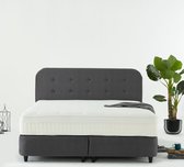 Dreamhouse® Rondo Boxspring met Opbergruimte – Bed - 140 x 200 cm - Velvet Antraciet - Complete boxspring