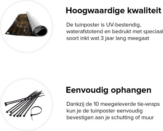 Gards Affiche Jardin Bouddha Doré de l'Aquarelle - Abstrait - 150x100 cm - Toile jardin - Décoration de jardin - Décoration murale extérieur - Tableau jardin