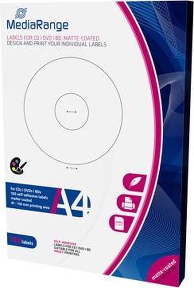 MediaRange CD-Labels 41-118mm 100 stuks