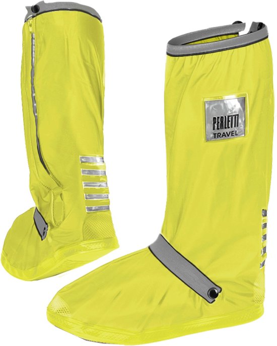 Neon gele hoge regenoverschoen (Shoe Cover) van Perletti