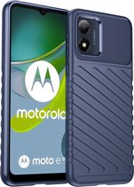 iMoshion Hoesje Geschikt voor Motorola Moto E13 Hoesje Siliconen - iMoshion Thunder Backcover - Donkerblauw