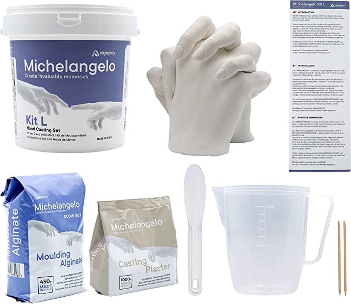Goedkoopste Handafdrukset , Handen Casting Kit , Handafdruk Set voor Koppels voor vele Gelegenheden, 3D Hand Molding Kit all-in-one Hand-Casting Kit met Alginaat en Gips,Doe-Het-Zelf / Babygeschenkset
