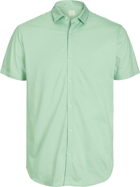 Jack & Jones Overhemd Jprblajersey Travel Shirt S/s Smu 12202817 Celadon Green/slim Fit Mannen Maat - L