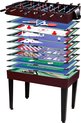 Afbeelding van het spelletje Multispeltafel 16in1 - Pooltafel - Pingpongtafel - Voetbaltafel - Schaken- Air hockey - Dammen - Complete sets - 25 kg - MDF - Donker bruin - L 125 x B 103 x H 82 cm
