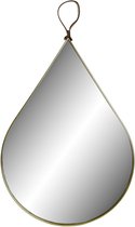Items Spiegel - druppel - goud kleur rand - metaal - D27 x H46 cm - wandspiegel