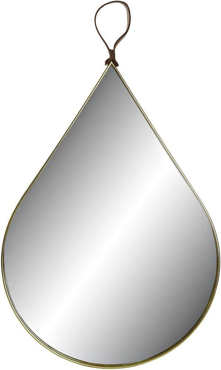 Item International ITEM Spiegel Druppel - goudkleurige metalen rand - D27 x H46 cm - wandspiegel