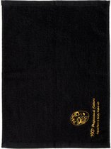 Handdoekje zwart met goud borduursel logo