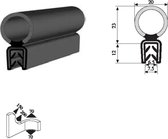 VRR - U-profiel - Klemprofiel rubber - randbescherming 2,5-5 mm met kraal 017 - Per 5, 10 of 50 meter