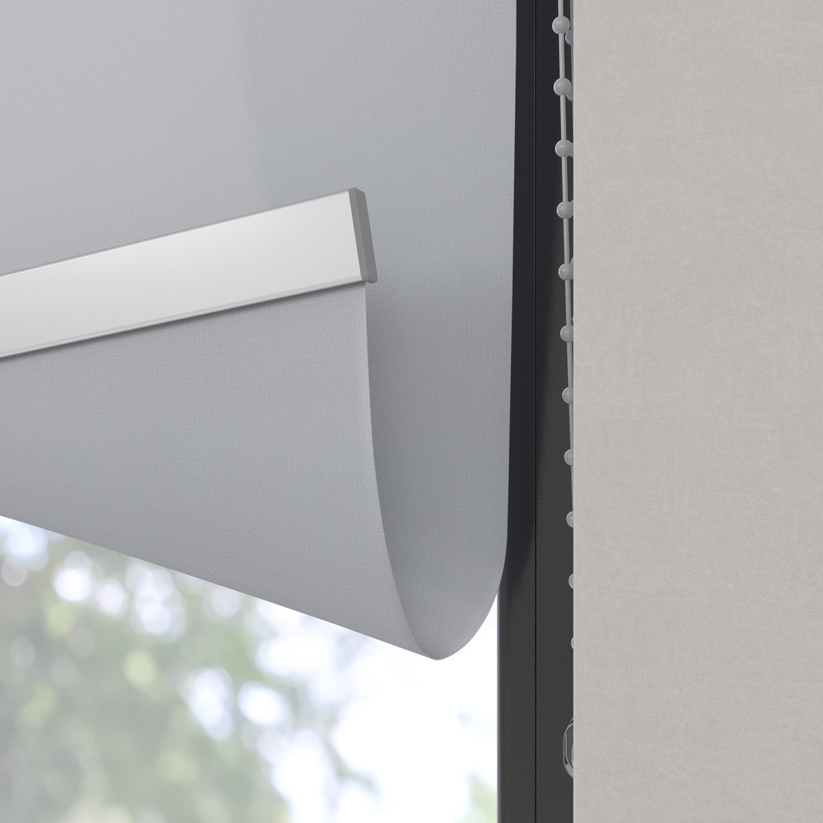 Dutchblinds Rolgordijn - lichtdoorlatend - Licht Grijs - 105x190cm - Raamdecoratie op maat