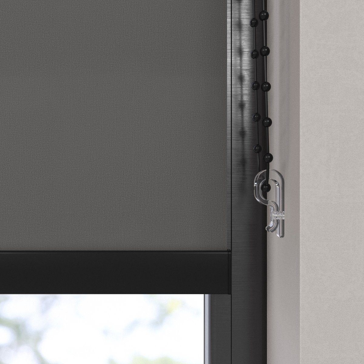 Dutchblinds Rolgordijn - lichtdoorlatend - Antraciet - 45x275cm - Raamdecoratie op maat