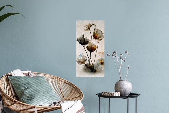 Stickers muraux - Film autocollant - Vintage - Fleurs - Plantes - Abstrait - 20x40 cm - Film adhésif - Stickers muraux muraux Chambre d'enfant - Papier peint autocollant - Papier peint autocollant - Film autocollant