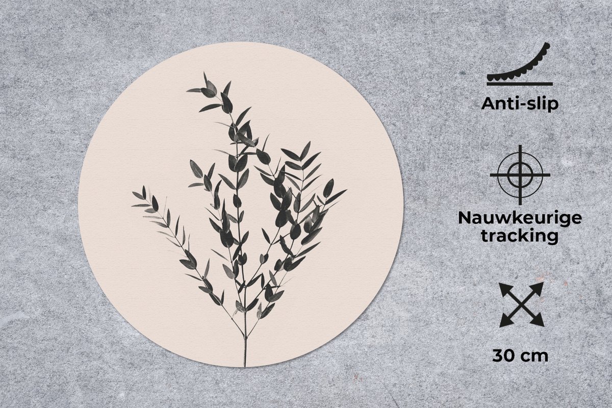 Muismat rond 30x30 cm - Mousepad Planten - Groen - Natuur - Ronde muismatten