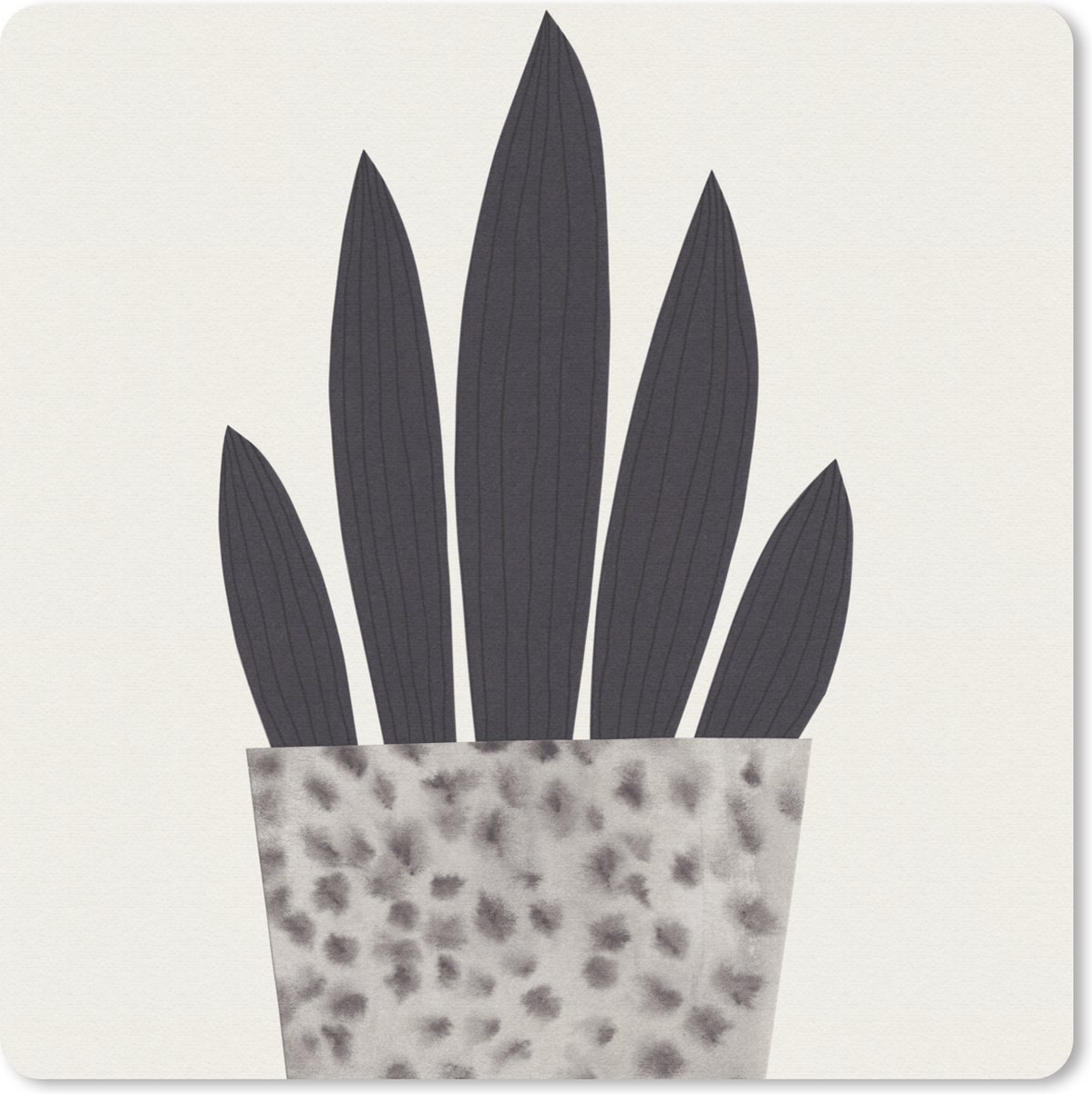 Muismat 20x20 cm - Mousepad Planten - Vaas - Pastel - Bloemen - Muismatten