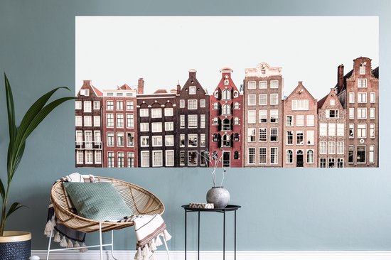 Stickers muraux - Film autocollant - Amsterdam - Architecture - Maisons - Rue - 160x80 cm - Film adhésif - Stickers muraux Chambre d'enfant - Papier peint autocollant - Papier peint autocollant - Film autocollant