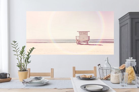 Muurstickers - Sticker Folie - Strand - Hut - Zon - Zee - Zomer - 120x60 cm - Plakfolie - Muurstickers Kinderkamer - Zelfklevend Behang - Zelfklevend behangpapier - Stickerfolie