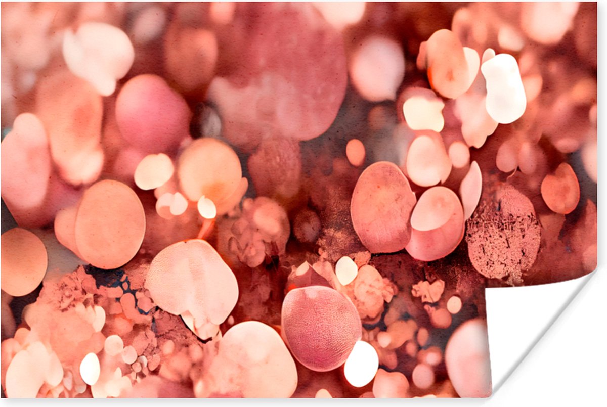 Poster Abstract - Glitter - Roze - Luxe - 90x60 cm
