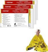 Thermische Nooddeken, slaapzak \ Waterproof and warm | Survival Whistle Ultralight Cold Protection / Noodslaapzakken - emergency foil blanket, emergency sleeping bag - 3 Pieces - 210 × 160cm