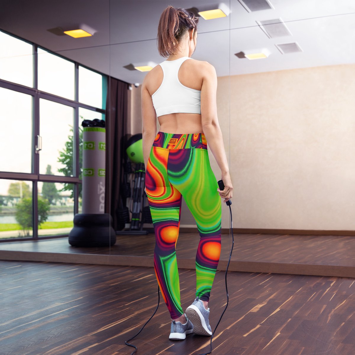 II THE MOON Yoga Legging dames top kwaliteit, wordt per bestelling geprint, gesneden en handgenaaid met unieke originele print ontworpen door MOON