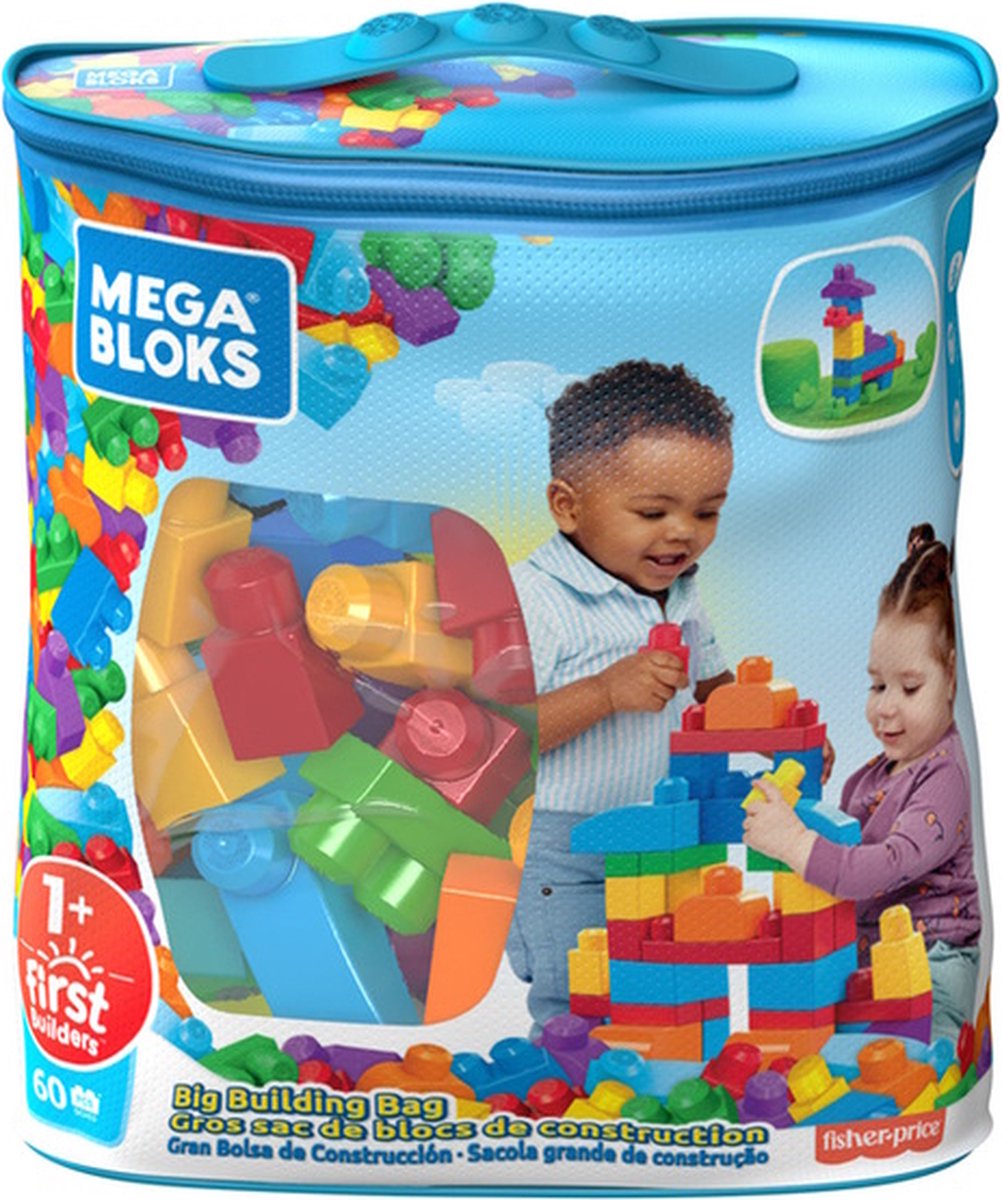 Mega Bloks First Builders 60 Maxi Blokken Met Tas Blauw – Contructiespeelgoed