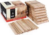 Magicfly - XL IJslollie stokjes | doos 500 stuks houten knutselstokjes | Naturel Hout | 500-pack | Grote stokjes: 15 cm. | Knutselen | Handarbeid