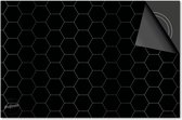 Inductie beschermer 76x51,5 - afdekplaat inductie mat - Dietrix Kookplaat beschermer - Base - Hexagon - Hexagon zwart zilver