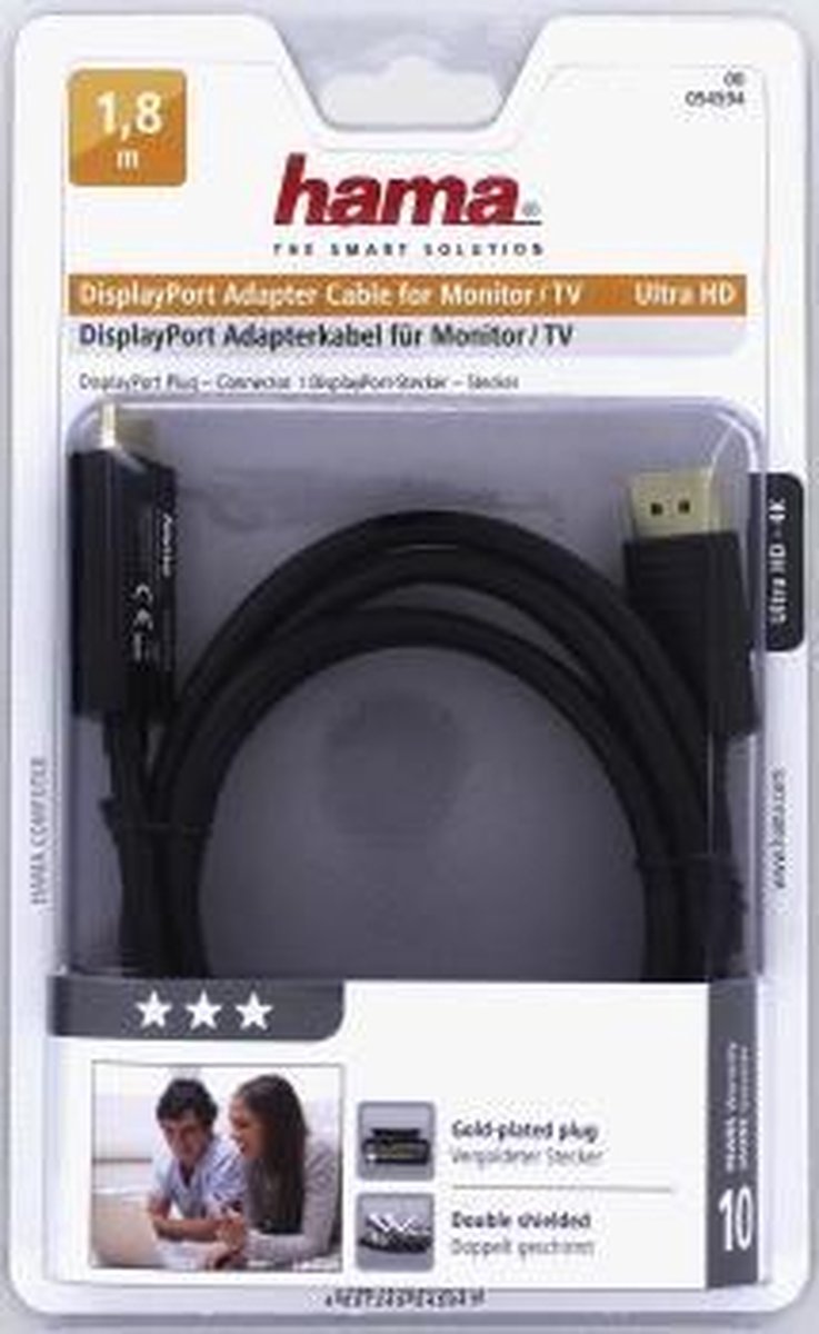 DisplayPort / HDMI stekker, HDMI-A stekker 1.80 m Zwart... | bol.com