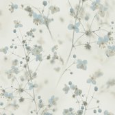 PAPIER PEINT FLEURS CHALET | Champêtre - bleu blanc gris - AS Création PintWalls II