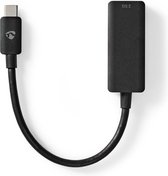 Nedis USB-netwerkadapter - USB 3.2 Gen 1 - 2.5 Gbps - USB-C Male - RJ45 Female - 0.20 m - Rond - Vernikkeld - Vertind-Koper - Zwart - Doos