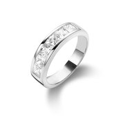 Twice As Nice ring in zilver, vierkante zirkonia van 4 mm Wit 50