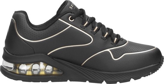 Skechers Uno 2 - Golden Trim Dames Sneakers - Zwart - Maat 37 | bol