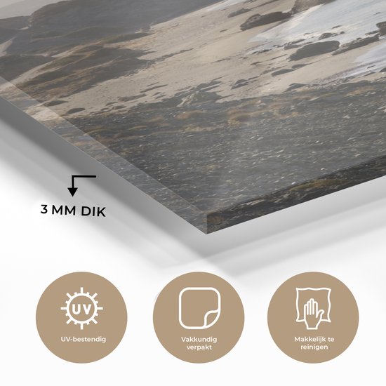 MuchoWow® Peinture sur verre 40x60 cm - Peinture sur verre acrylique - Plage - Grèce - Crète - Photo sur verre - Peintures