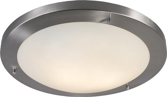 QAZQA yuma - Design Plafondlamp voor buiten - 2 lichts - Ø 410 mm - Staal - Woonkamer | Slaapkamer | Keuken