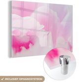MuchoWow® Peinture sur Verre - Gros plan des pétales de la pivoine rose - 120x80 cm - Peintures sur Verre Acrylique - Photo sur Glas