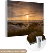 MuchoWow® Glasschilderij 80x60 cm - Schilderij acrylglas - Strand - Kleuren - Europa - Foto op glas - Schilderijen