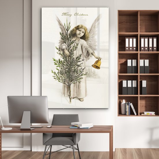 Peinture sur Verre - Art - Ange de Noël - Cloche de Noël - 100x150 cm - Peintures sur Verre Peintures - Photo sur Glas