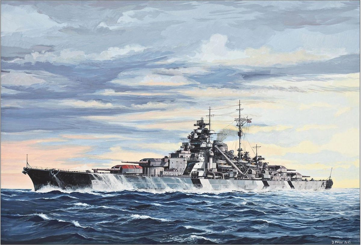 Revell Modelbouwpakket Schepen - 05098 Battleship Bismarck - Bismarck-klasse - Schip Plastic - 1:700 - Modelbouw — afbeelding 3