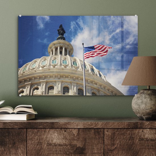 Capitool photo détail Washington DC Glas 60x40 cm - Tirage photo sur Glas (décoration murale en plexiglas)