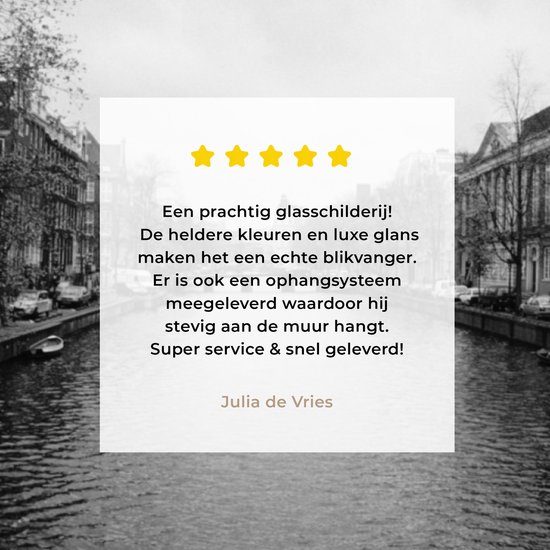 Peinture sur verre - Canal à Amsterdam - 120x80 cm - Peintures Plexiglas