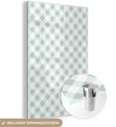 MuchoWow® Peinture sur verre 100x150 cm - Peinture sur verre acrylique - Diamants - Motif - Vert - Photo sur verre - Peintures
