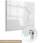 MuchoWow® Glasschilderij 50x50 cm - Schilderij acrylglas - Kaart - Afrika - Papier - Foto op glas - Schilderijen