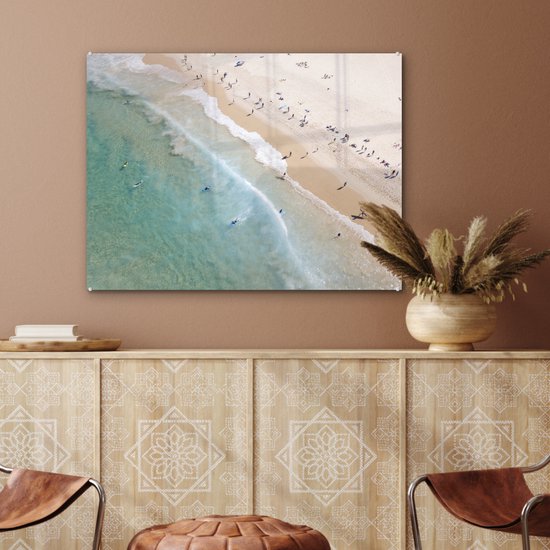Peinture sur Verre - Vue de Dessus de la Plage de Bondi en Australie - 80x60 cm - Peintures sur Verre Peintures - Photo sur Glas