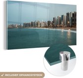 MuchoWow® Glasschilderij 40x20 cm - Schilderij acrylglas - De kust van Fortaleza in Brazilië - Foto op glas - Schilderijen