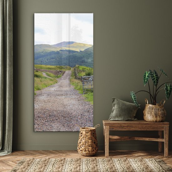 MuchoWow® Peinture sur verre 80x160 cm - Peinture sur verre acrylique - Route de campagne vers Ben Nevis en Écosse - Photo sur verre - Peintures