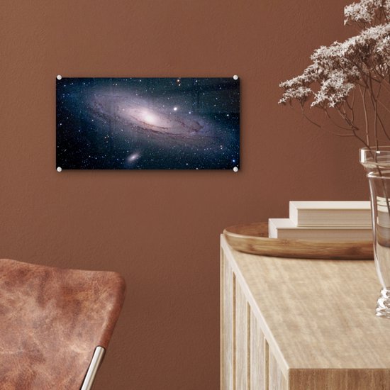 MuchoWow® Peinture sur verre 40x20 cm - Peinture sur verre acrylique - La Voie Lactée dans un ciel étoilé - Photo sur verre - Peintures