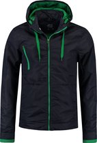 L&S jacket contrast unisex donkerblauw/ groen - XS
