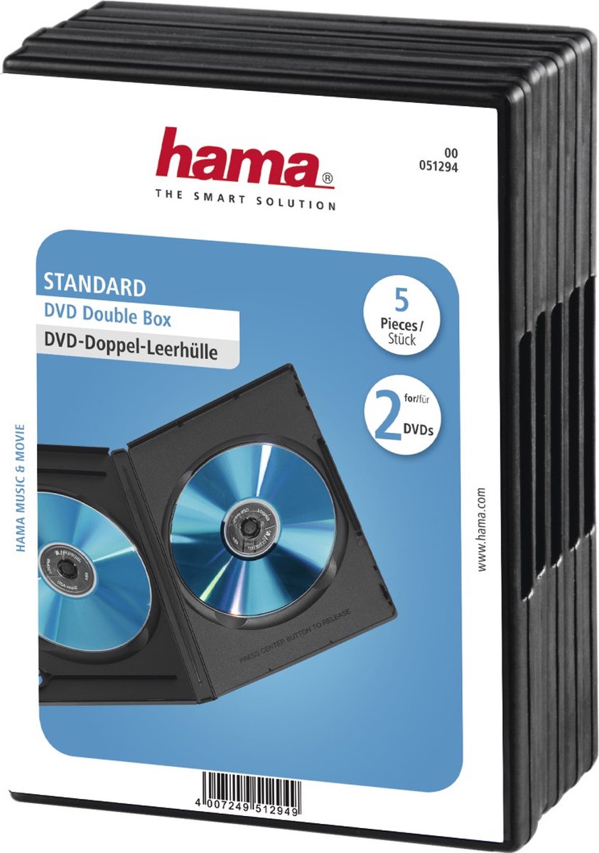 Hama DVD box dubbel 5-pack zwart