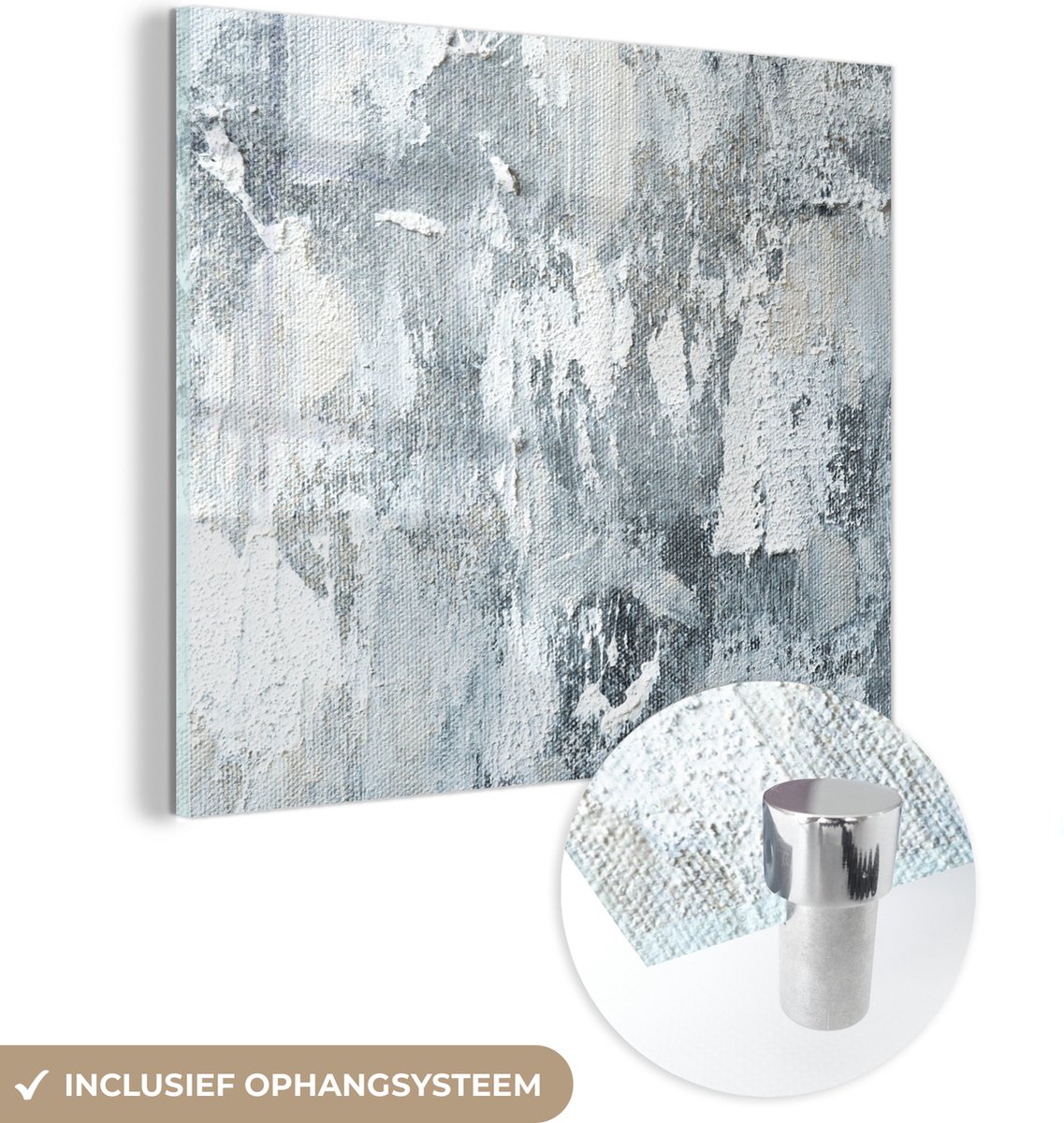 MuchoWow® Glasschilderij 50x50 cm - Schilderij acrylglas - Verf - Industrieel - Design - Foto op glas - Schilderijen