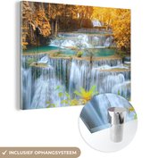 MuchoWow - Glasschilderij - Acrylplaat - Watervallen - Natuur - Bomen - 120x90 cm - Wanddecoratie - Acrylglas - Glazen schilderij - Foto op glas - Muurdecoratie