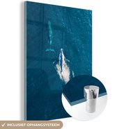 MuchoWow® Glasschilderij 60x80 cm - Schilderij acrylglas - Walvis - Zee - Oceaan - Foto op glas - Schilderijen